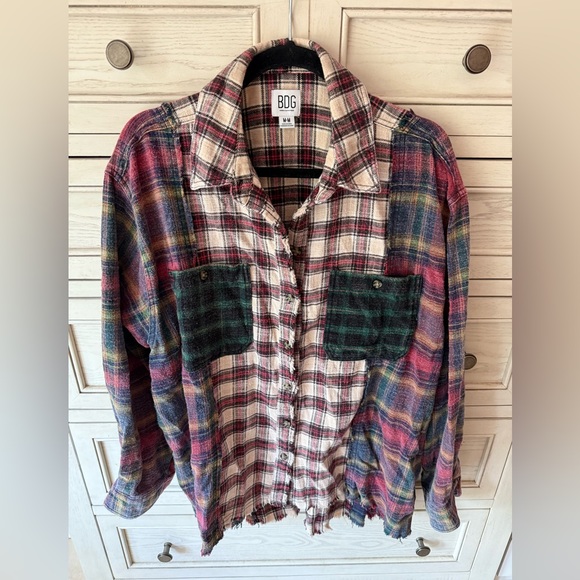 Urban Outfitters Bdg Robbie spliced flannel shirt button down - Picture 7 of 13